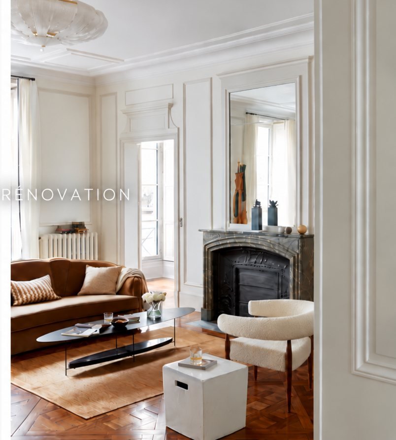 Séjour après rénovation, Neuilly-sur-Seine